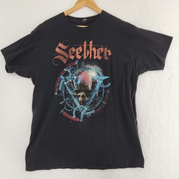 Seether Band T-shirt Black Skull Adult XL - Picture 1 of 4